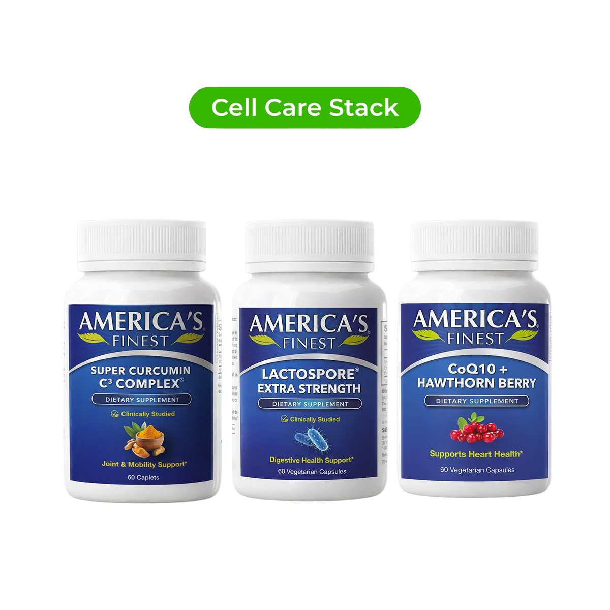 Super Curcumin C3 Complex® with BioPerine® + LactoSpore® ES + COQ10 - Cell Care Combo